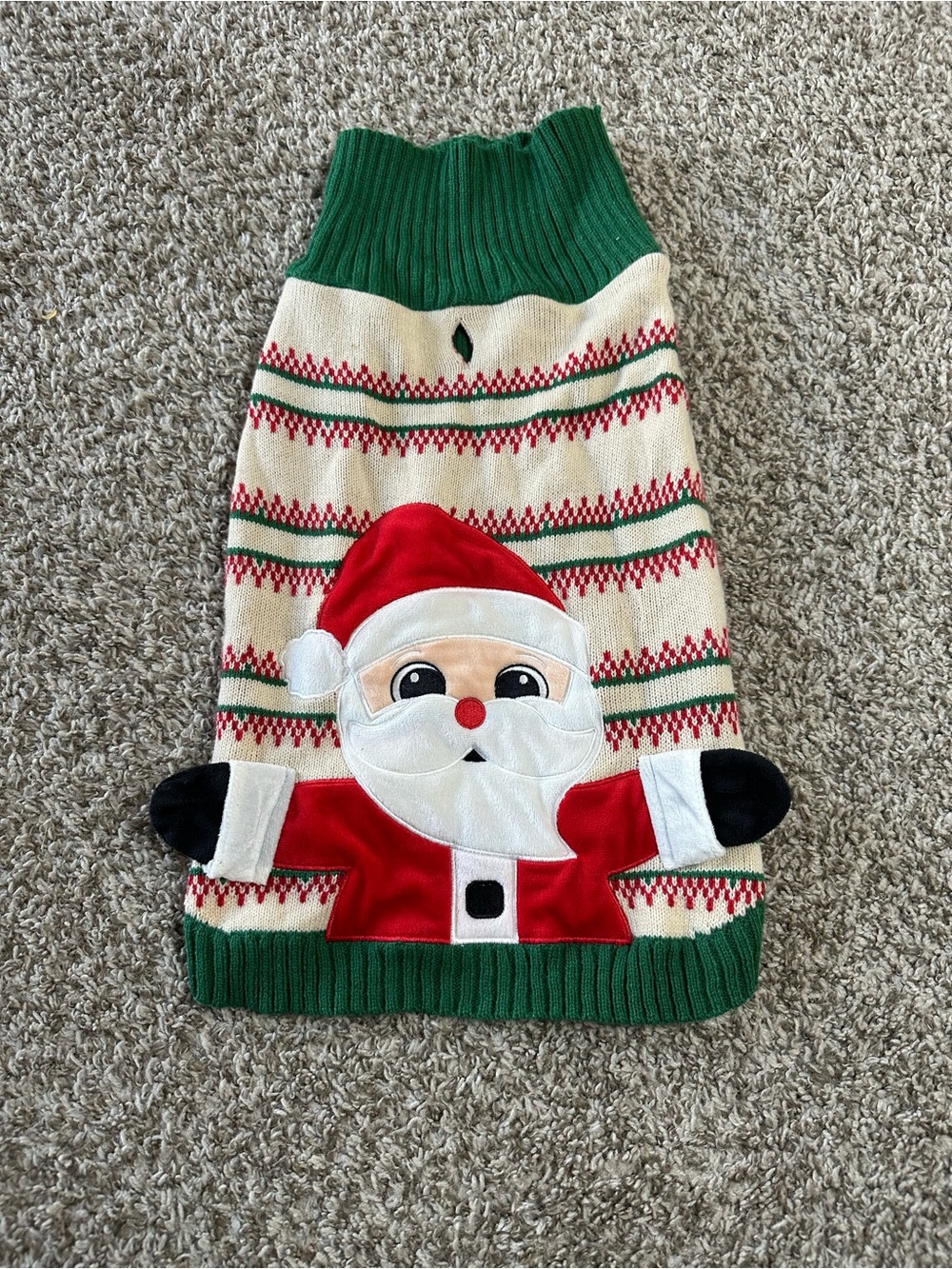 ❤️💚 Festive Santa Knit Holiday Dog Sweater - Size Large 💚❤️